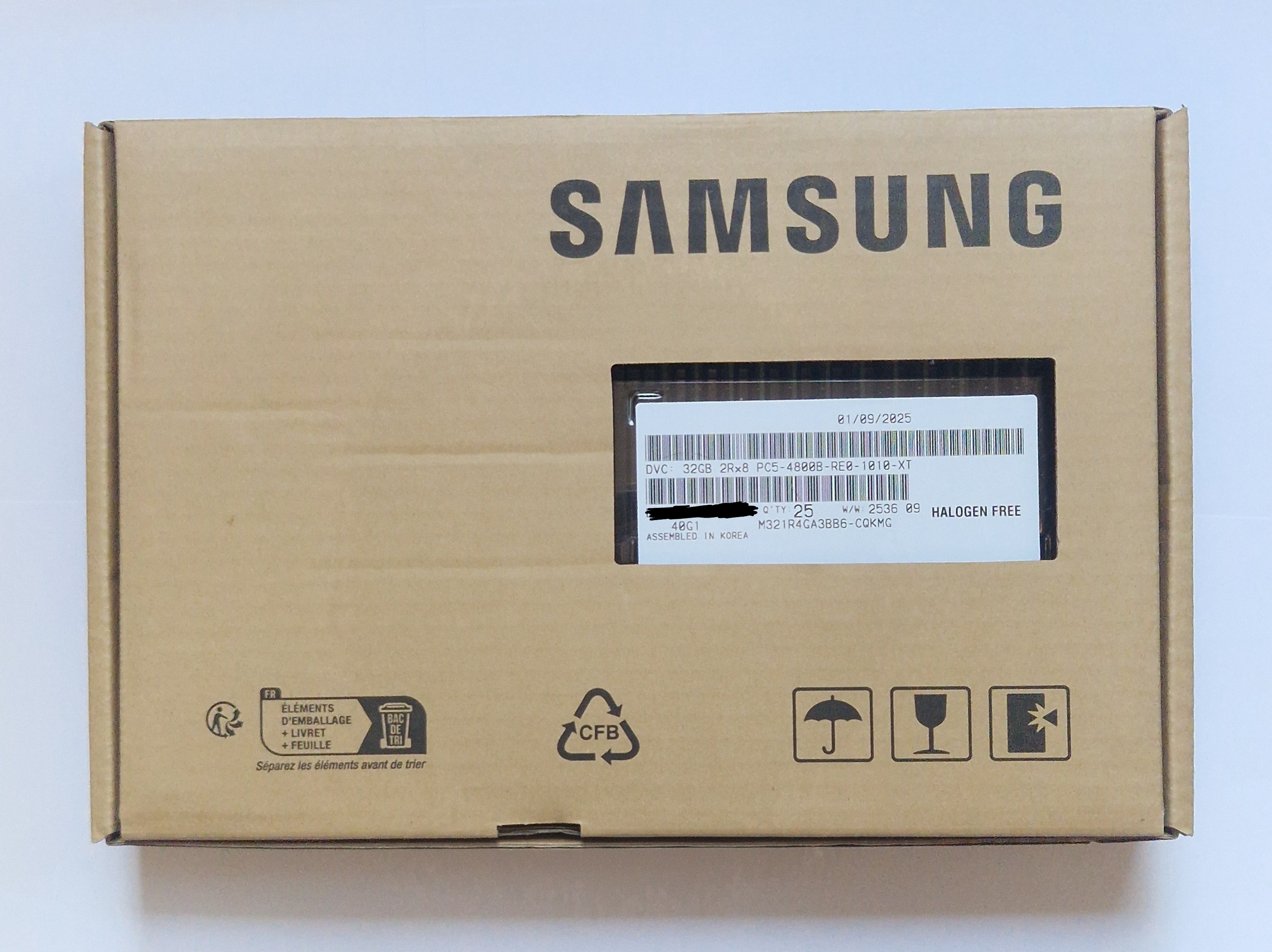 Boîte Samsung DDR5 RDIMM emballage d'origine